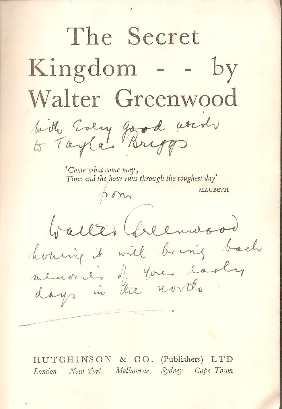 Taylor Briggs Inscription